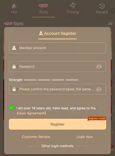 registro e login